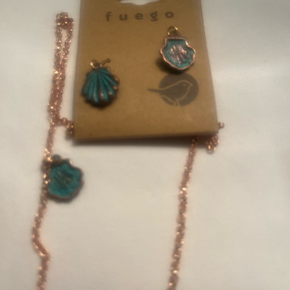 Mermaid earrings and necklace set